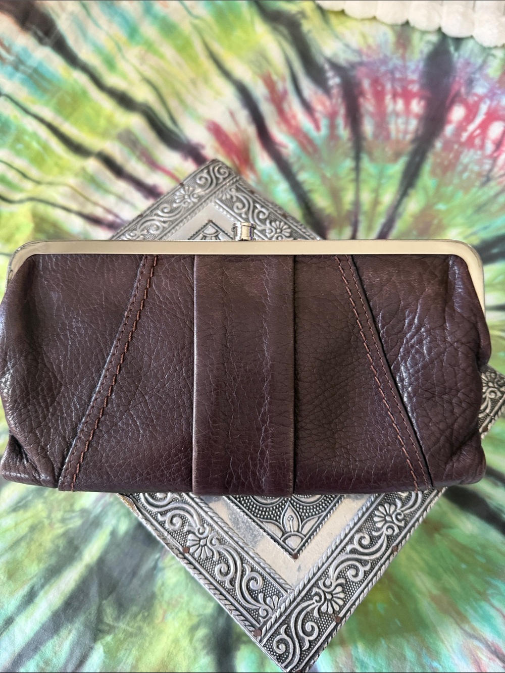 HOBO Brand Classic Brown Leather Dual Clutch Wallet